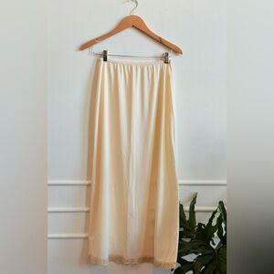 Vintage Lorraine Chic Cream Slip Skirt